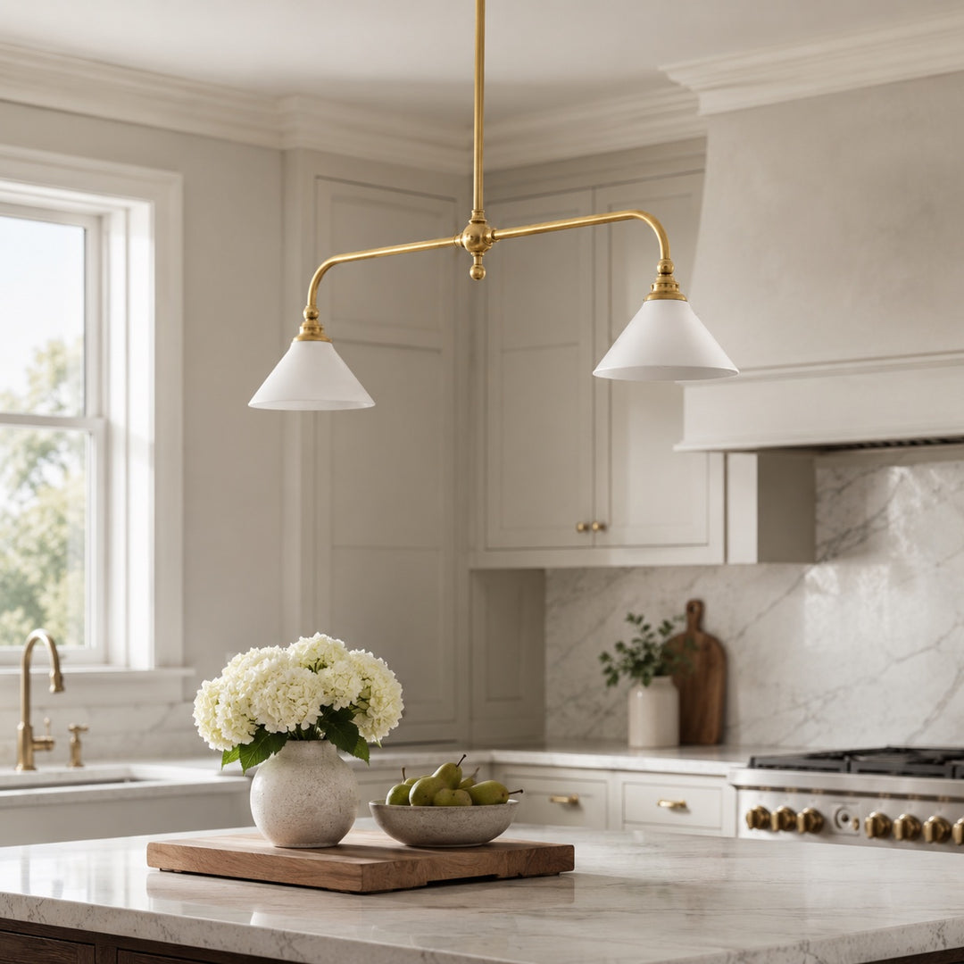 Modern Glass Pendant Light Hanging Fixture Adjustable Height LED Black Metal Shade