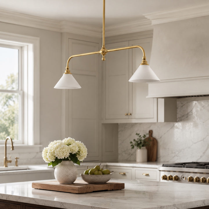 Modern Glass Pendant Light Hanging Fixture Adjustable Height LED Black Metal Shade