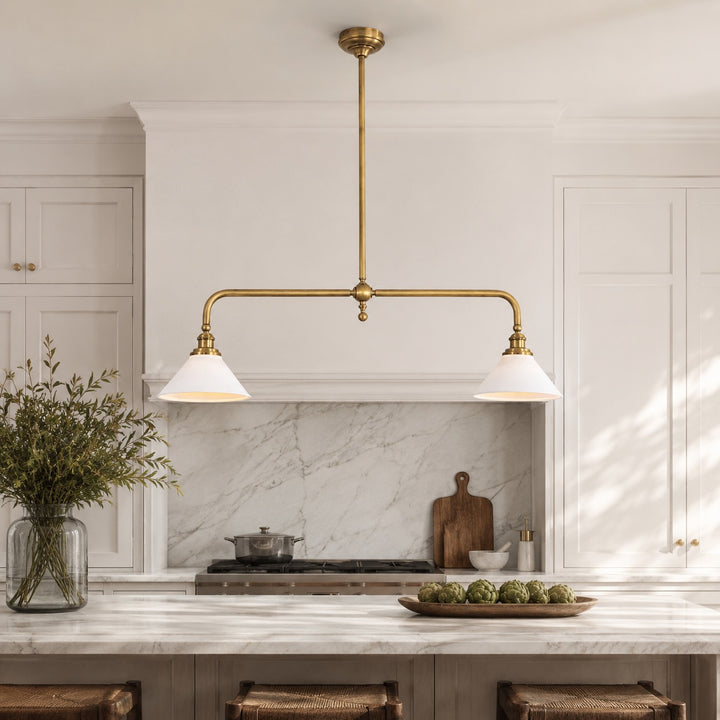 Modern Glass Pendant Light Hanging Fixture Adjustable Height LED Black Metal Shade