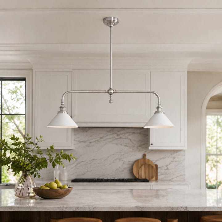 Modern Glass Pendant Light Hanging Fixture Adjustable Height LED Black Metal Shade