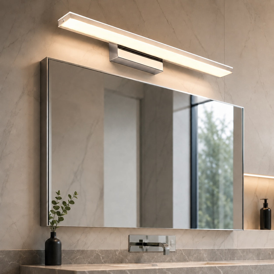 Modern Minimalist Wall Light Wall Mounted Stainless Steel LED Sconce for Bathroom and Living Room