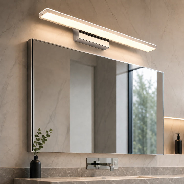 Modern Minimalist Wall Light Wall Mounted Stainless Steel LED Sconce for Bathroom and Living Room