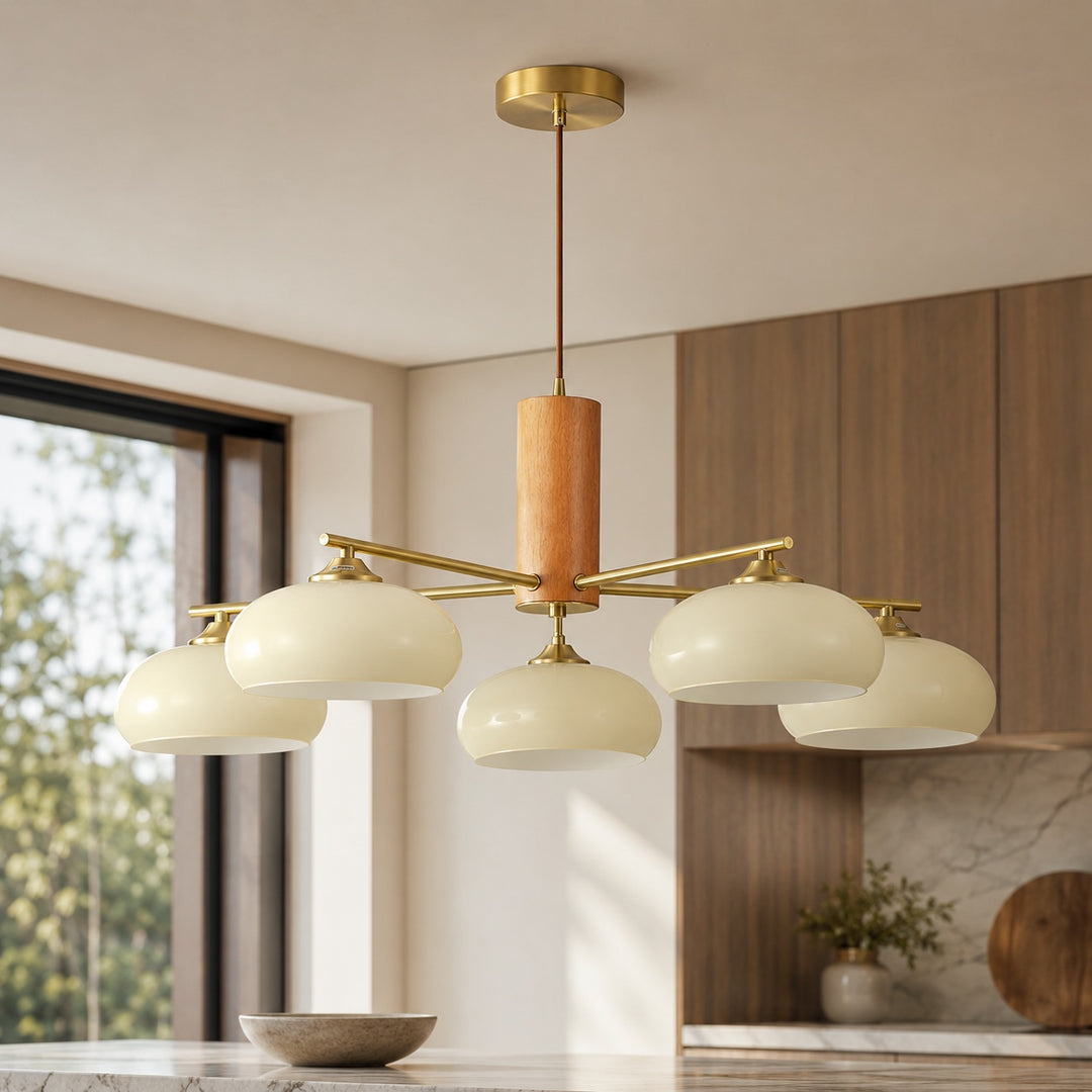 Modern Chandelier Light Hanging Fixture Metal Frame with LED Bulbs for Dining Room Decor