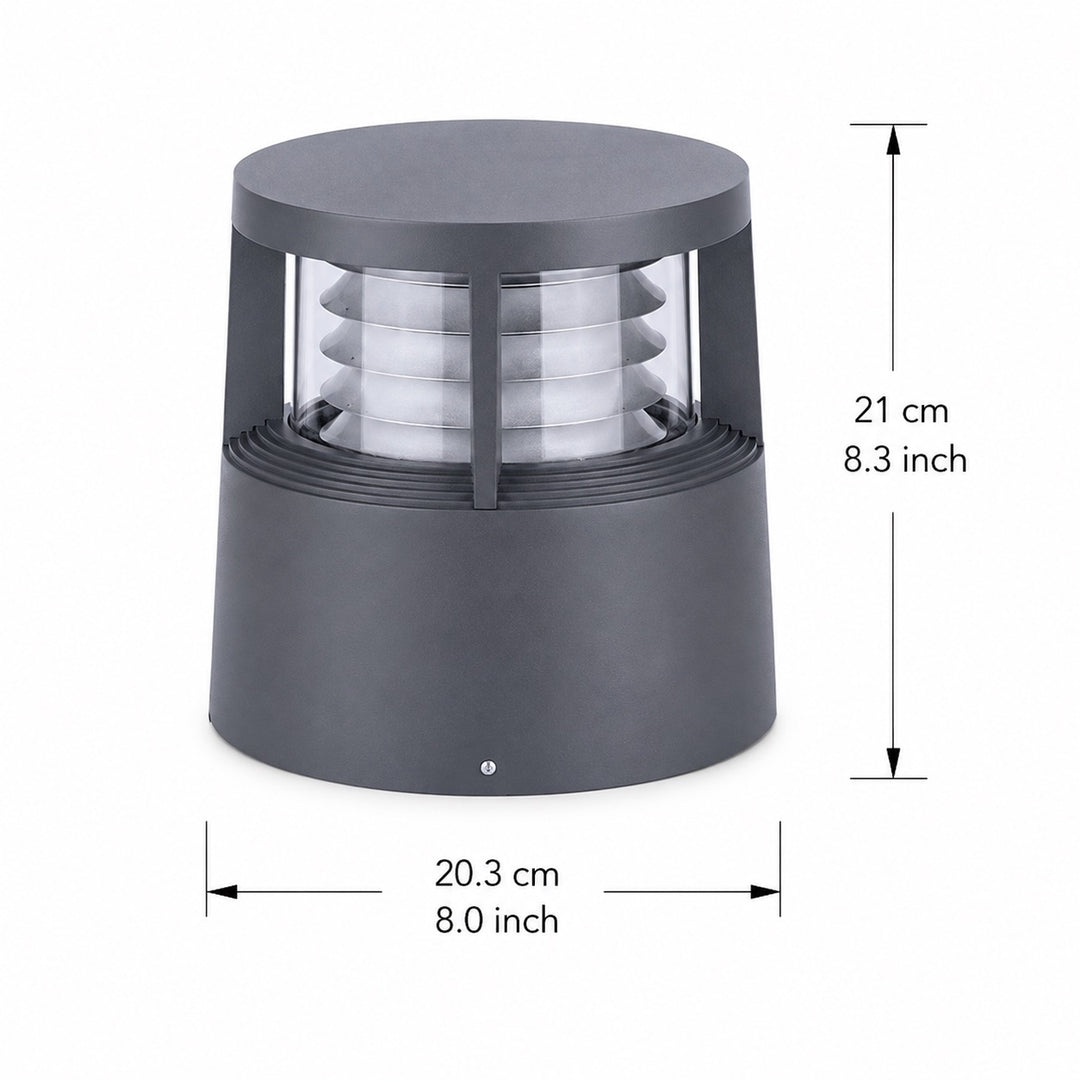 Modern Solar Garden Lights LED Bollard Light Ground Mounted Aluminum Waterproof 18W 3000K Warm White