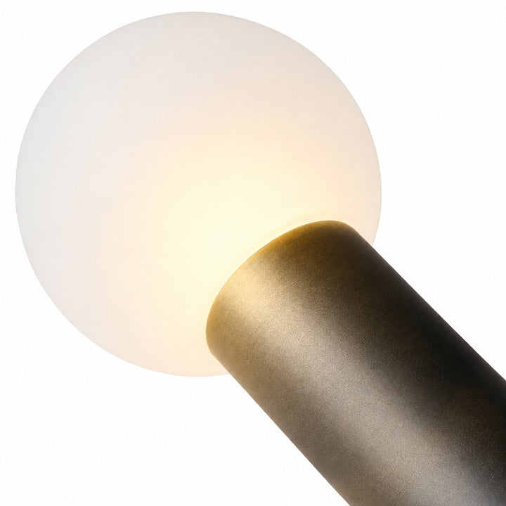 Modern Round Bollard Light LED Waterproof Black Metal Ground Mounted Outdoor Fixture