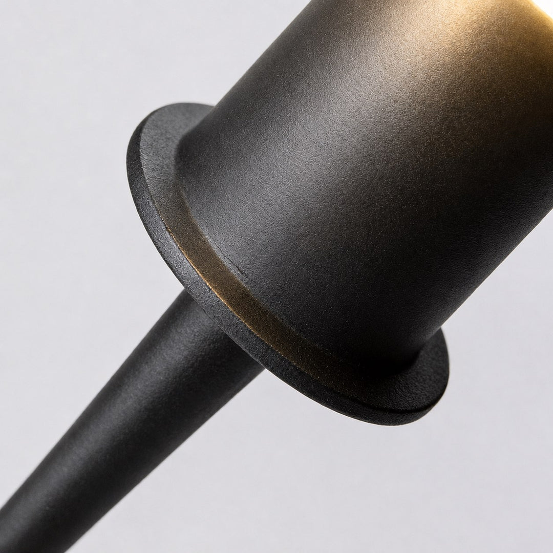 Modern Round Bollard Light LED Waterproof Black Metal Ground Mounted Outdoor Fixture