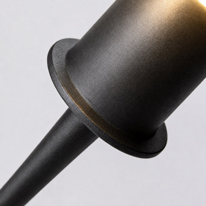 Modern Round Bollard Light LED Waterproof Black Metal Ground Mounted Outdoor Fixture
