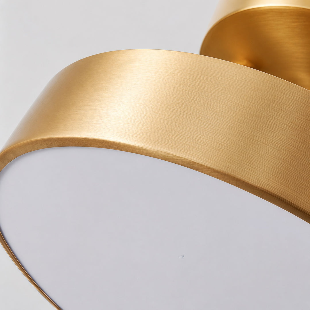 Nordic Style LED Flush Mount Ceiling Light with Copper Finish and Adjustable Color Temperature Options