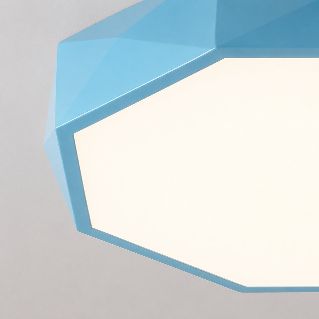 Nordic Style Flush Mount Ceiling Light LED Metal Fixture Dimmable Octagonal Design for Bedroom