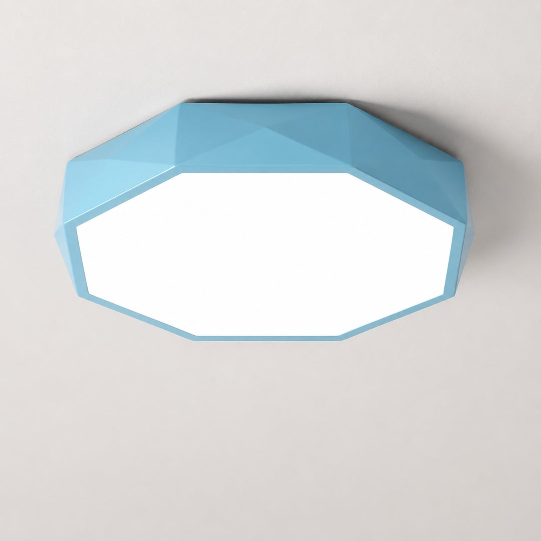 Nordic Style Flush Mount Ceiling Light LED Metal Fixture Dimmable Octagonal Design for Bedroom