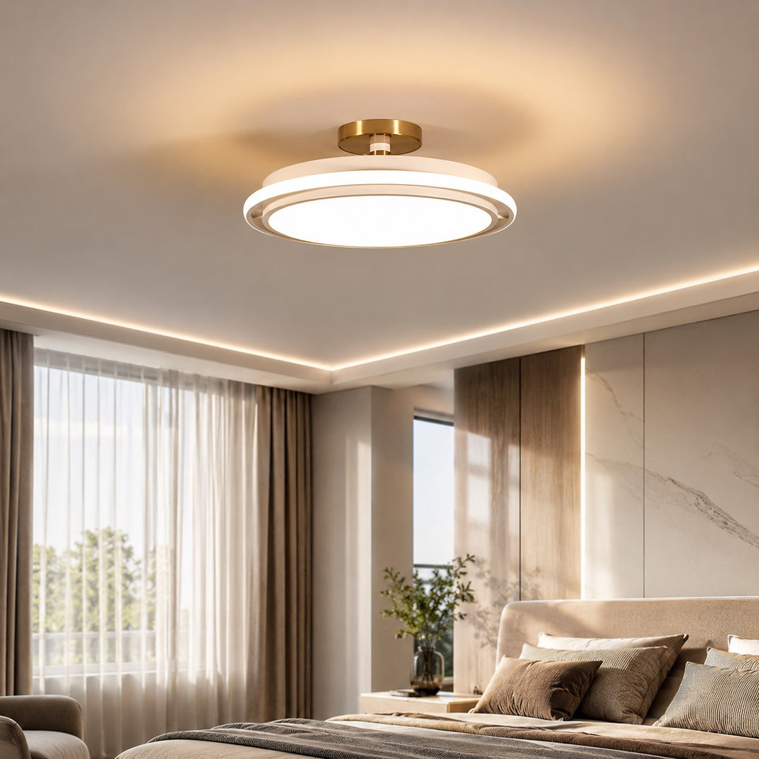 Modern Circular Flush Mount Ceiling Light Metal LED Energy Saving Fixture