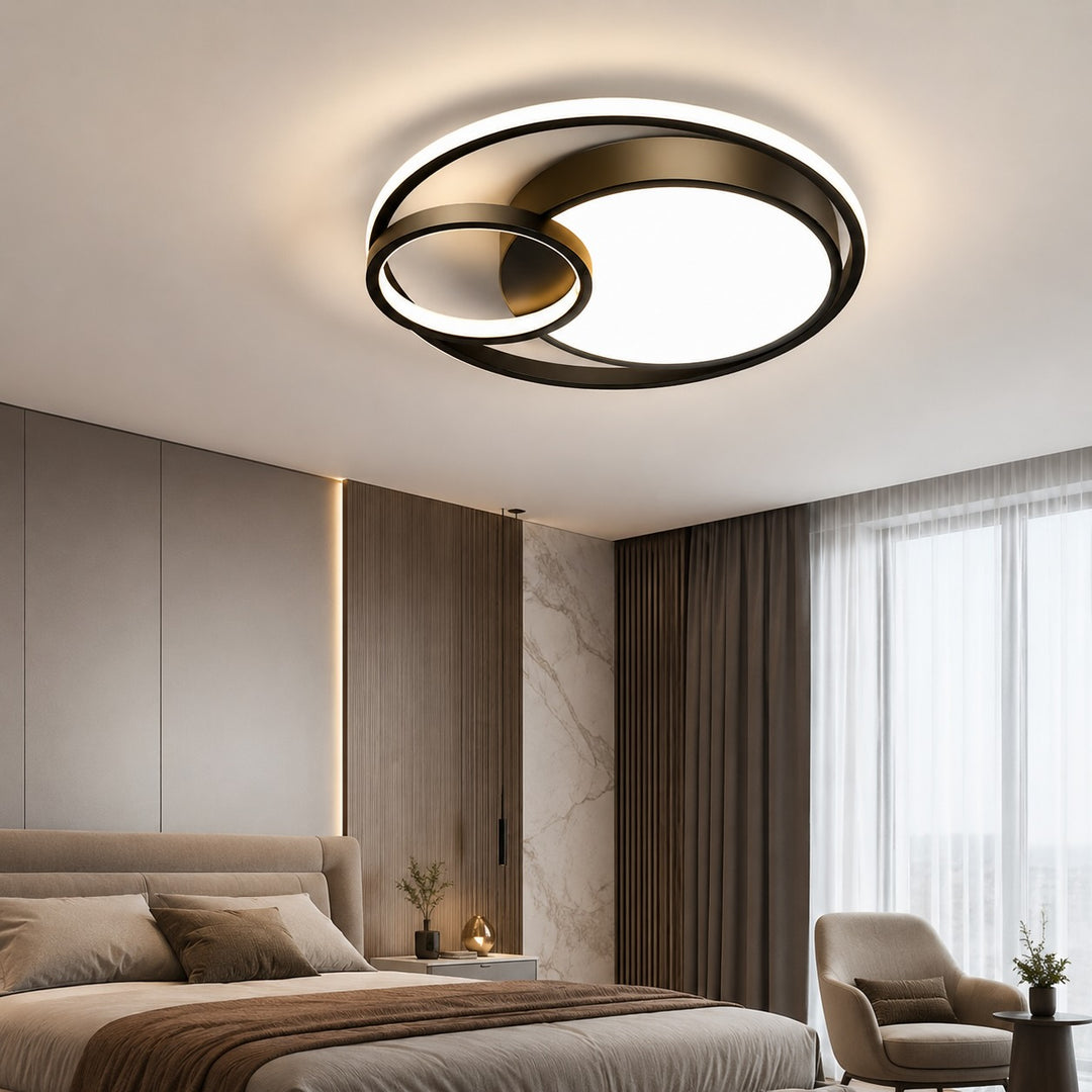 Modern Nordic Flush Mount Ceiling Light Metal LED Fixture for Bedroom