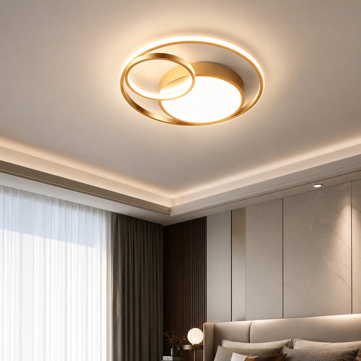 Modern Nordic Flush Mount Ceiling Light Metal LED Fixture for Bedroom