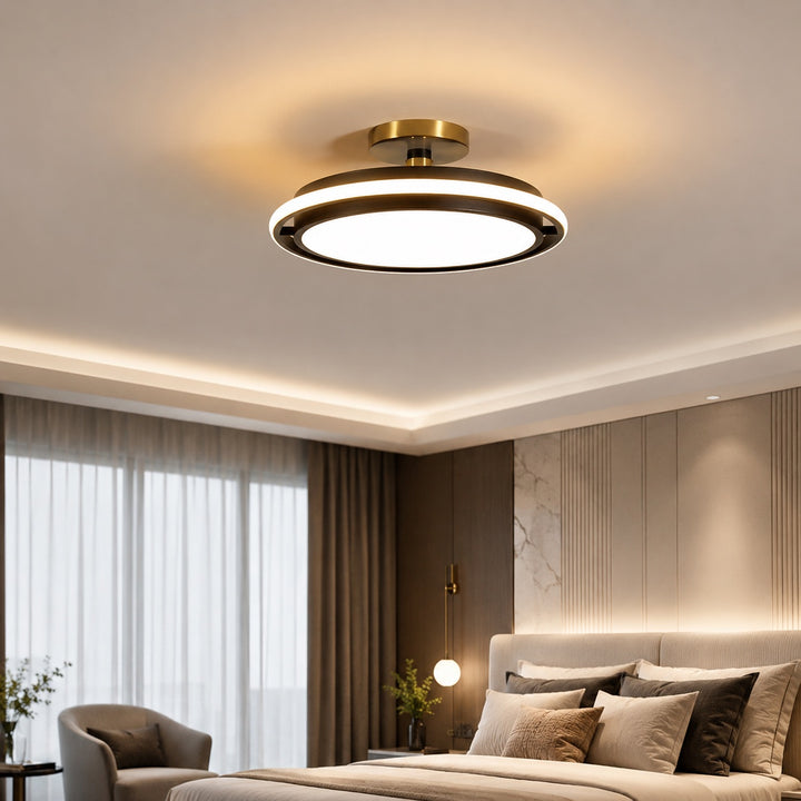 Modern Circular Flush Mount Ceiling Light Metal LED Energy Saving Fixture