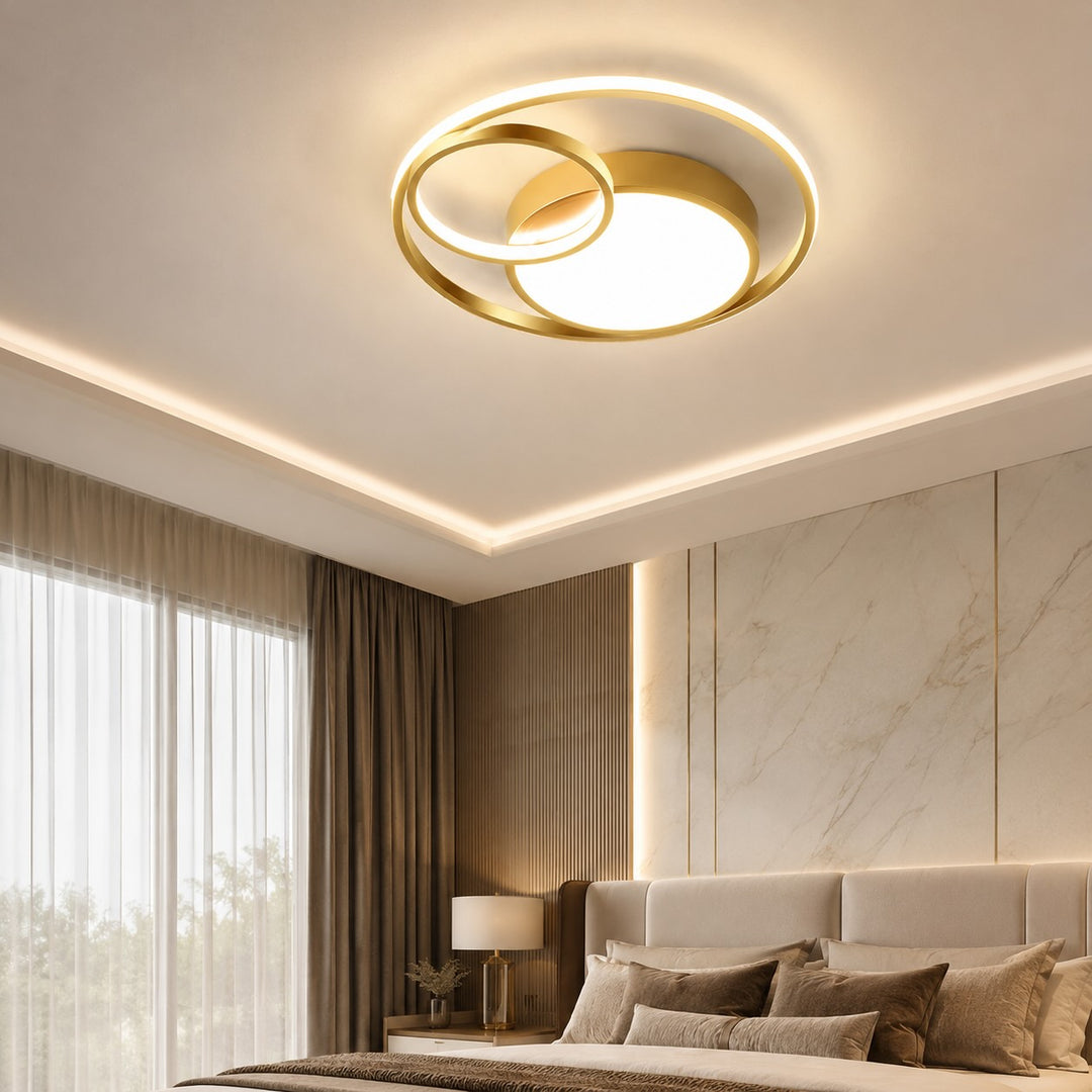 Modern Nordic Flush Mount Ceiling Light Metal LED Fixture for Bedroom