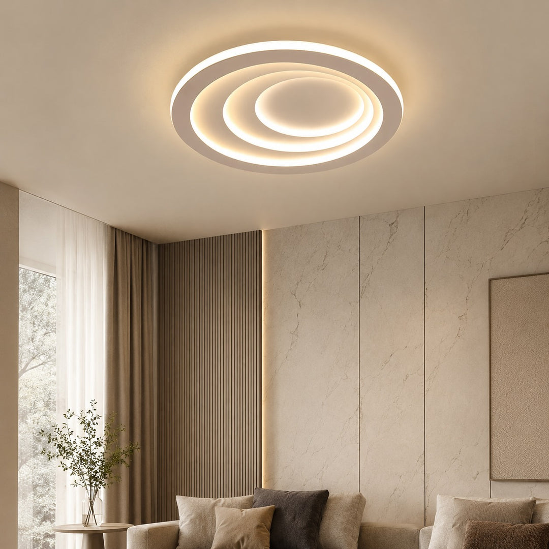 Nordic Style Flush Mount Ceiling Light with Geometric Acrylic Shade and Energy Efficient LED