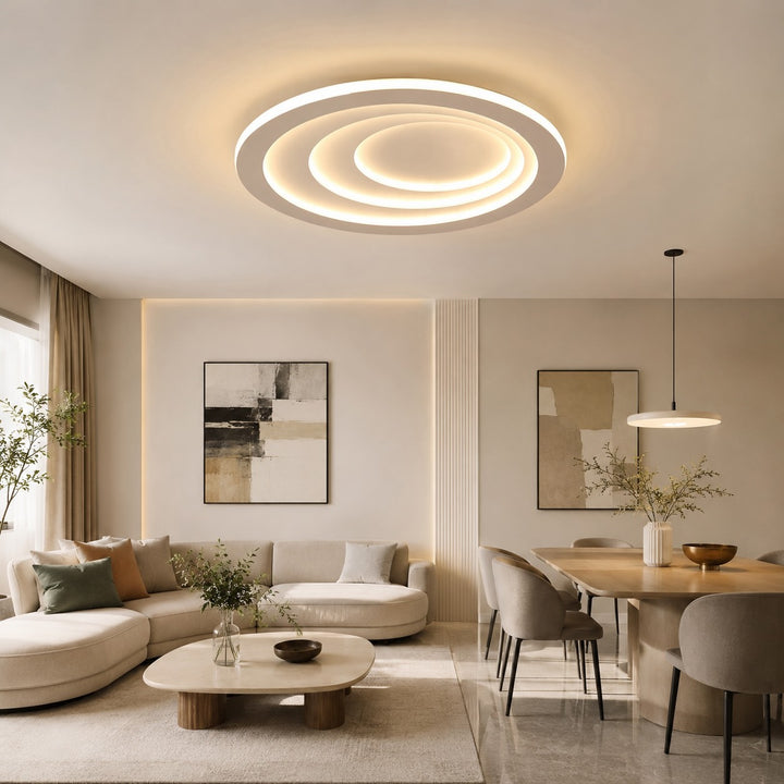 Nordic Style Flush Mount Ceiling Light with Geometric Acrylic Shade and Energy Efficient LED