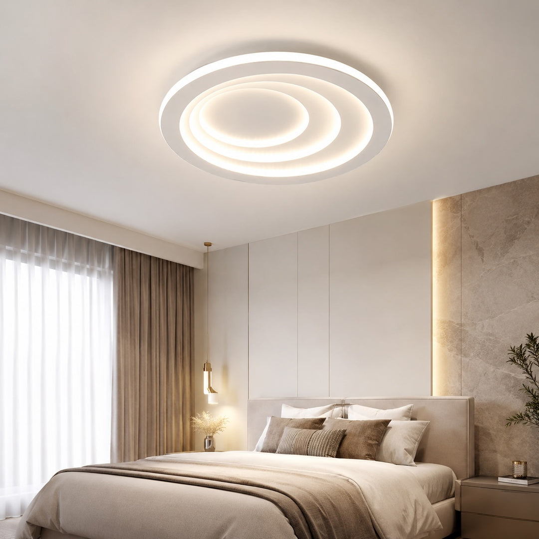 Nordic Style Flush Mount Ceiling Light with Geometric Acrylic Shade and Energy Efficient LED