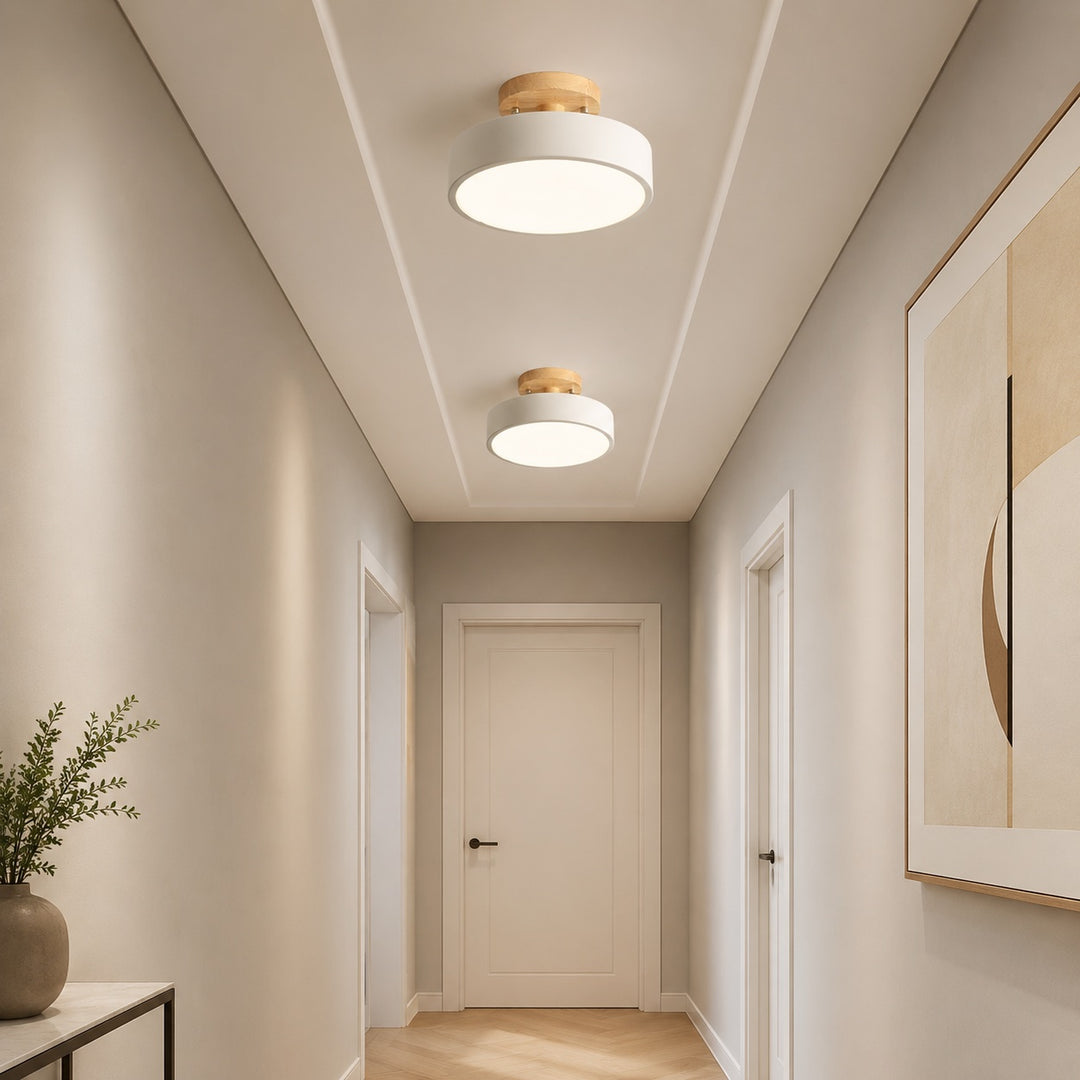 Modern Flush Mount Ceiling Light LED Metal and PVC Geometric Design with 3 Step Dimming 9 Inch