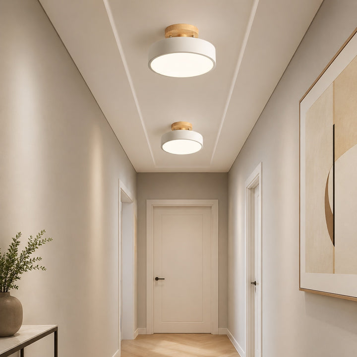 Modern Flush Mount Ceiling Light LED Metal and PVC Geometric Design with 3 Step Dimming 9 Inch