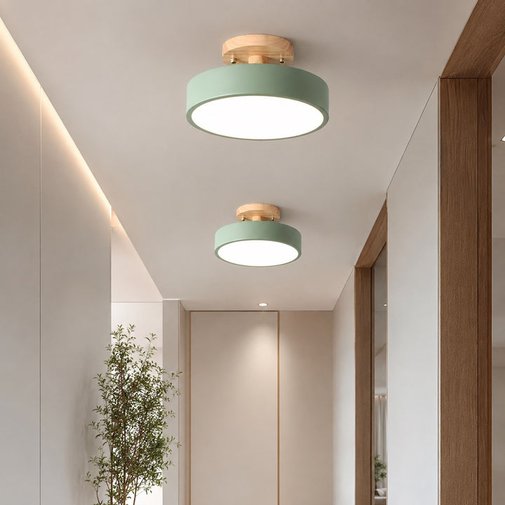 Modern Flush Mount Ceiling Light LED Metal and PVC Geometric Design with 3 Step Dimming 9 Inch