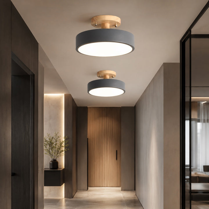Modern Flush Mount Ceiling Light LED Metal and PVC Geometric Design with 3 Step Dimming 9 Inch