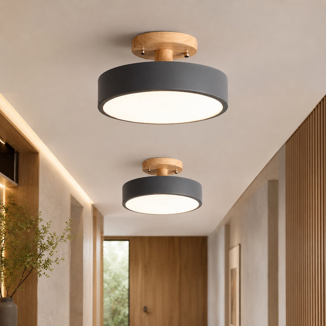 Modern Flush Mount Ceiling Light LED Metal and PVC Geometric Design with 3 Step Dimming 9 Inch