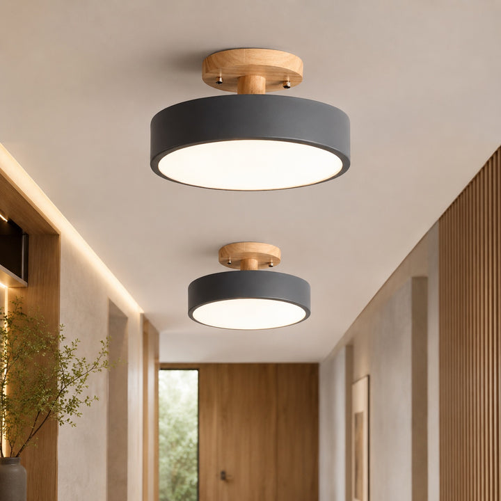 Modern Flush Mount Ceiling Light LED Metal and PVC Geometric Design with 3 Step Dimming 9 Inch