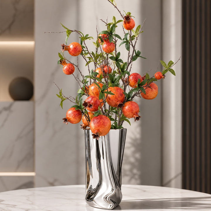 Modern Ceramic Flower Vase Paper Bag Shape 23.5 cm Decorative Accent for Home Decor