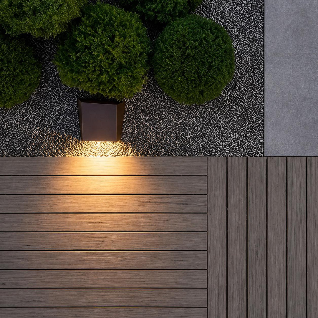 Solar Garden Lights Modern Cube Bollard LED Outdoor Light Stainless Steel Glass IP54 3000K