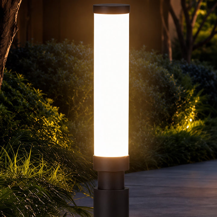 Modern Outdoor Bollard Light Waterproof Aluminum Acrylic 6W LED Warm White IP55 Garden Lights