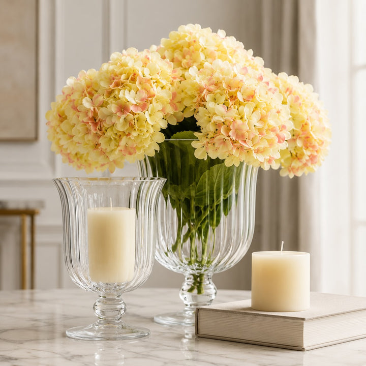 Modern Glass Flower Vase with Versatile Design for Floral Arrangements and Candle Displays