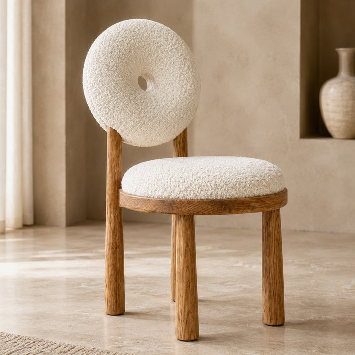 Modern Dining Chairs Armless Solid Wood Frame Upholstered Cushion Comfortable Seating