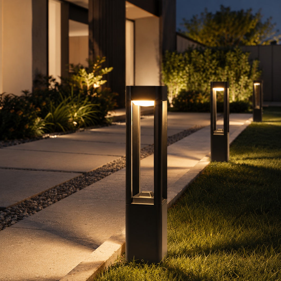 Modern Bollard Light Outdoor Adjustable Height Die-Cast Aluminum LED 10W Warm White IP55
