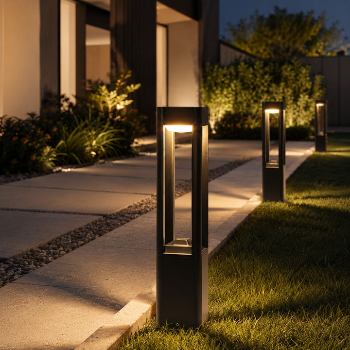 Modern Bollard Light Outdoor Adjustable Height Die-Cast Aluminum LED 10W Warm White IP55