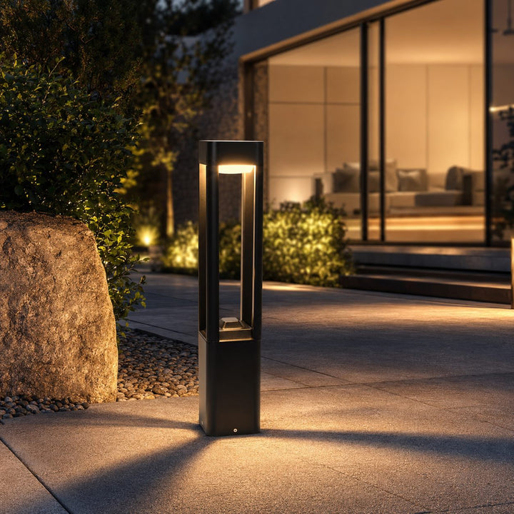 Modern Bollard Light Outdoor Adjustable Height Die-Cast Aluminum LED 10W Warm White IP55