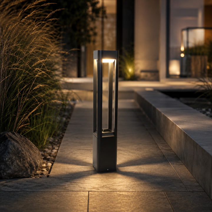 Modern Bollard Light Outdoor Adjustable Height Die-Cast Aluminum LED 10W Warm White IP55