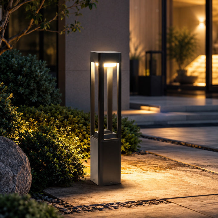 Modern Bollard Light Outdoor Adjustable Height Die-Cast Aluminum LED 10W Warm White IP55