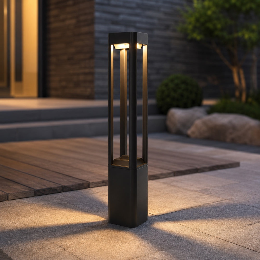 Modern Bollard Light Outdoor Adjustable Height Die-Cast Aluminum LED 10W Warm White IP55