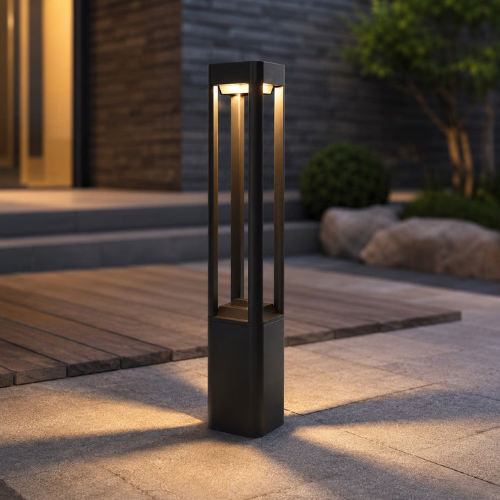 Modern Bollard Light Outdoor Adjustable Height Die-Cast Aluminum LED 10W Warm White IP55
