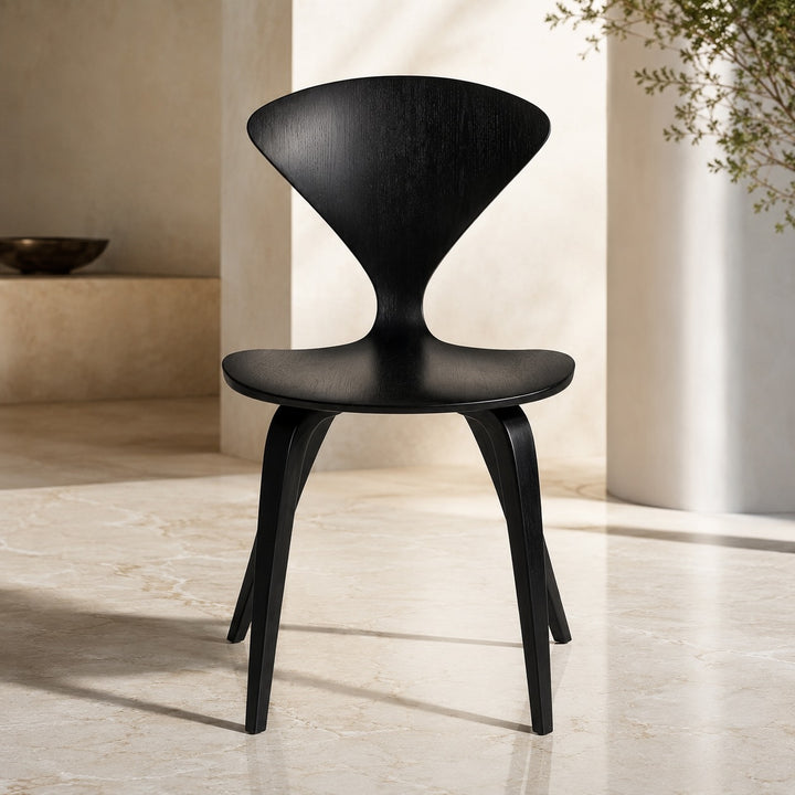 Modern Black Dining Chairs Set of 4 with Ergonomic Bentwood Butterfly Backrest for Dining Rooms