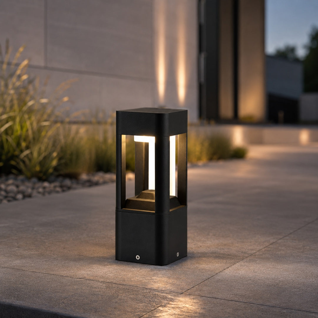 Modern Bollard Light Outdoor Adjustable Height Die-Cast Aluminum LED 10W Warm White IP55