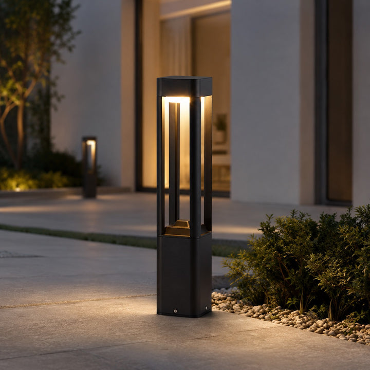 Modern Bollard Light Outdoor Adjustable Height Die-Cast Aluminum LED 10W Warm White IP55