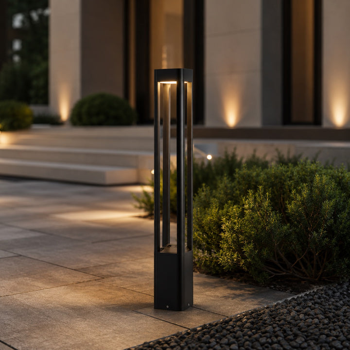 Modern Bollard Light Outdoor Adjustable Height Die-Cast Aluminum LED 10W Warm White IP55