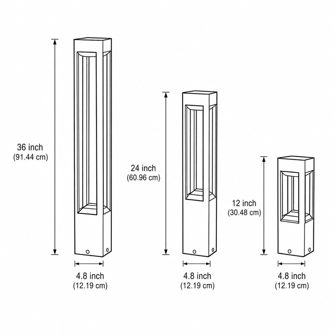 Modern Bollard Light Outdoor Adjustable Height Die-Cast Aluminum LED 10W Warm White IP55