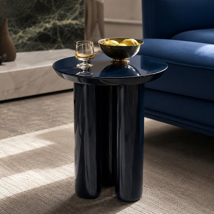 Modern Circular Side Table Solid Wood Triple-Leg Structure Compact Design for Small Spaces