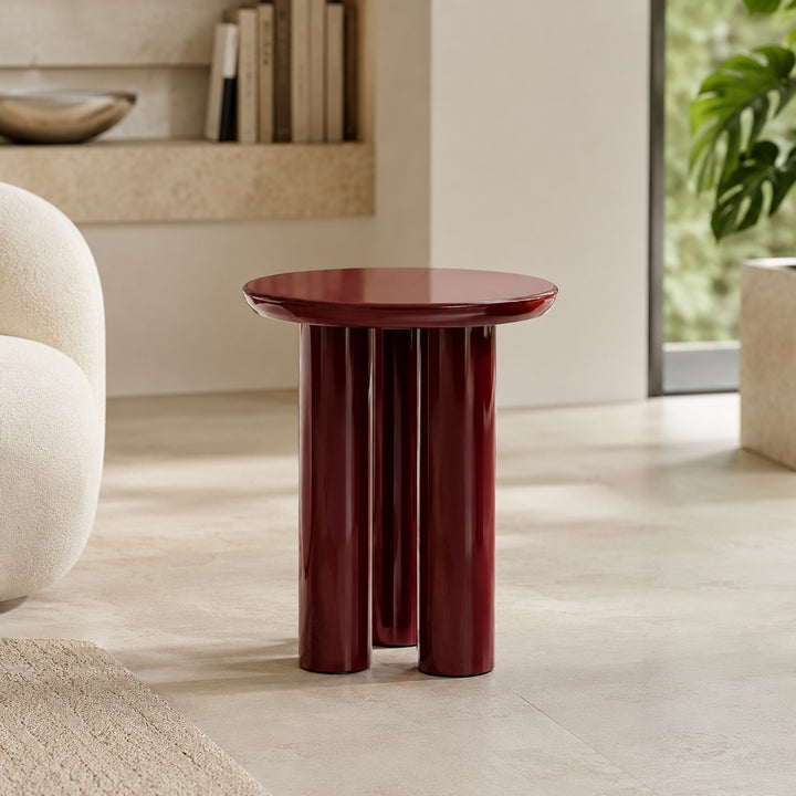 Modern Circular Side Table Solid Wood Triple-Leg Structure Compact Design for Small Spaces