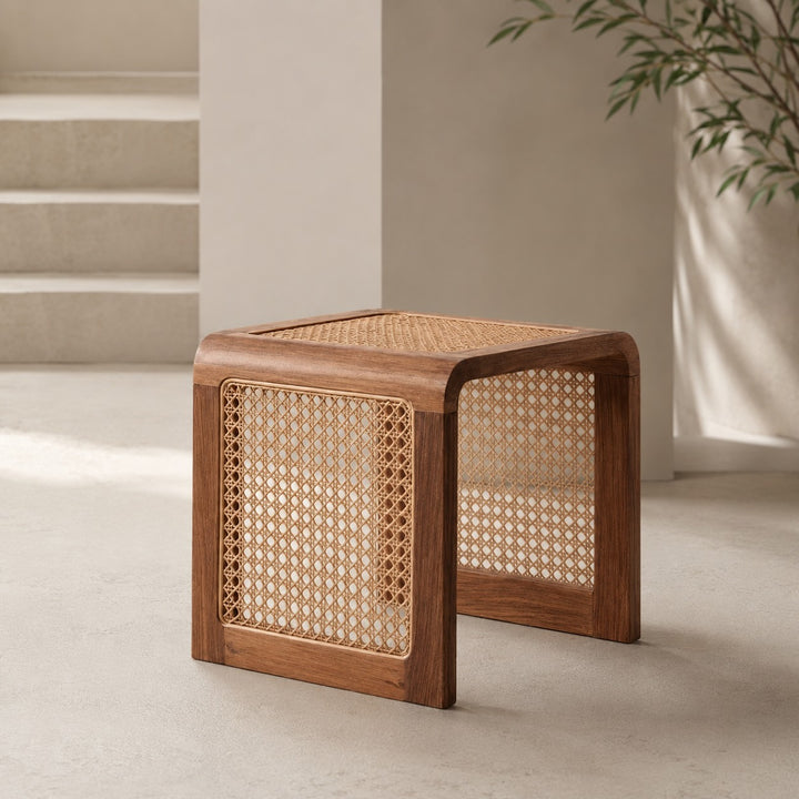 Minimalist Cube Table Solid Wood Compact Design Indoor Accent Furniture