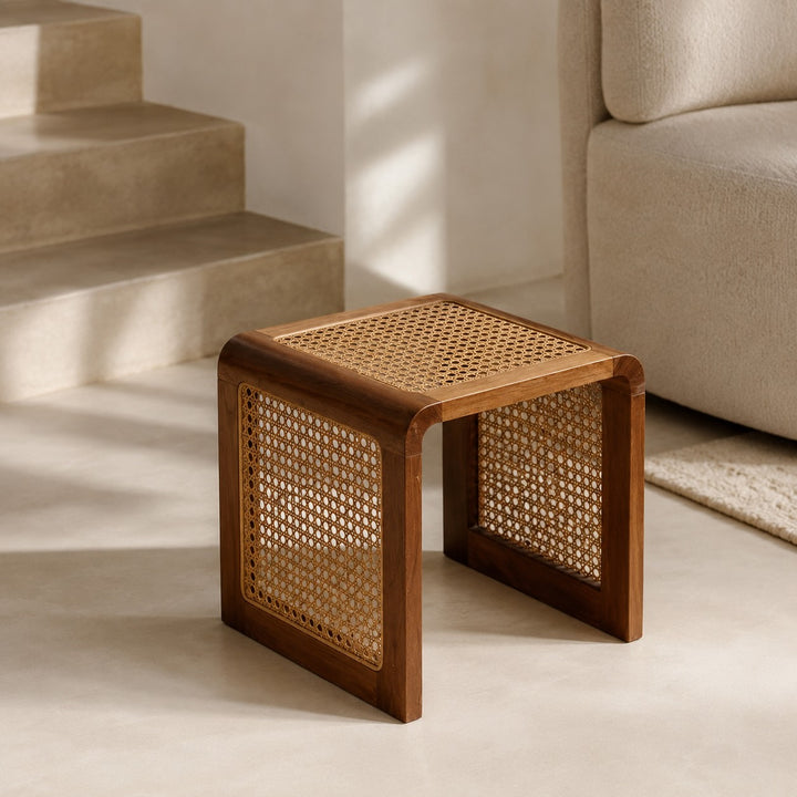 Minimalist Cube Table Solid Wood Compact Design Indoor Accent Furniture