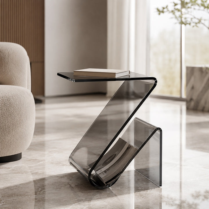 Modern Acrylic Bedside Table Compact Transparent Design Functional Small Side Table